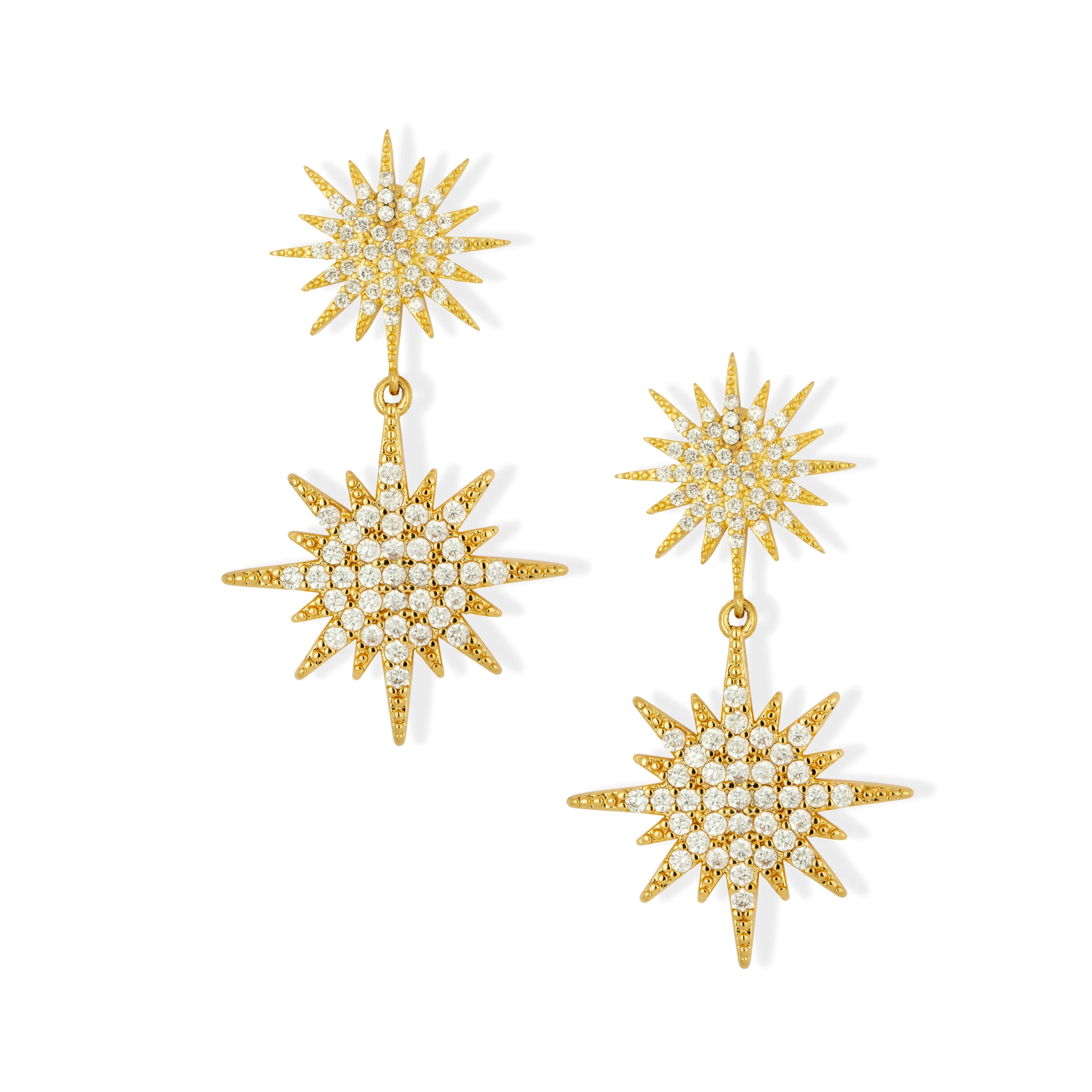 Ashiana Elsa Star Earrings Gold