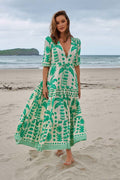 Jaase Nazare Print Maxi Dress - Green