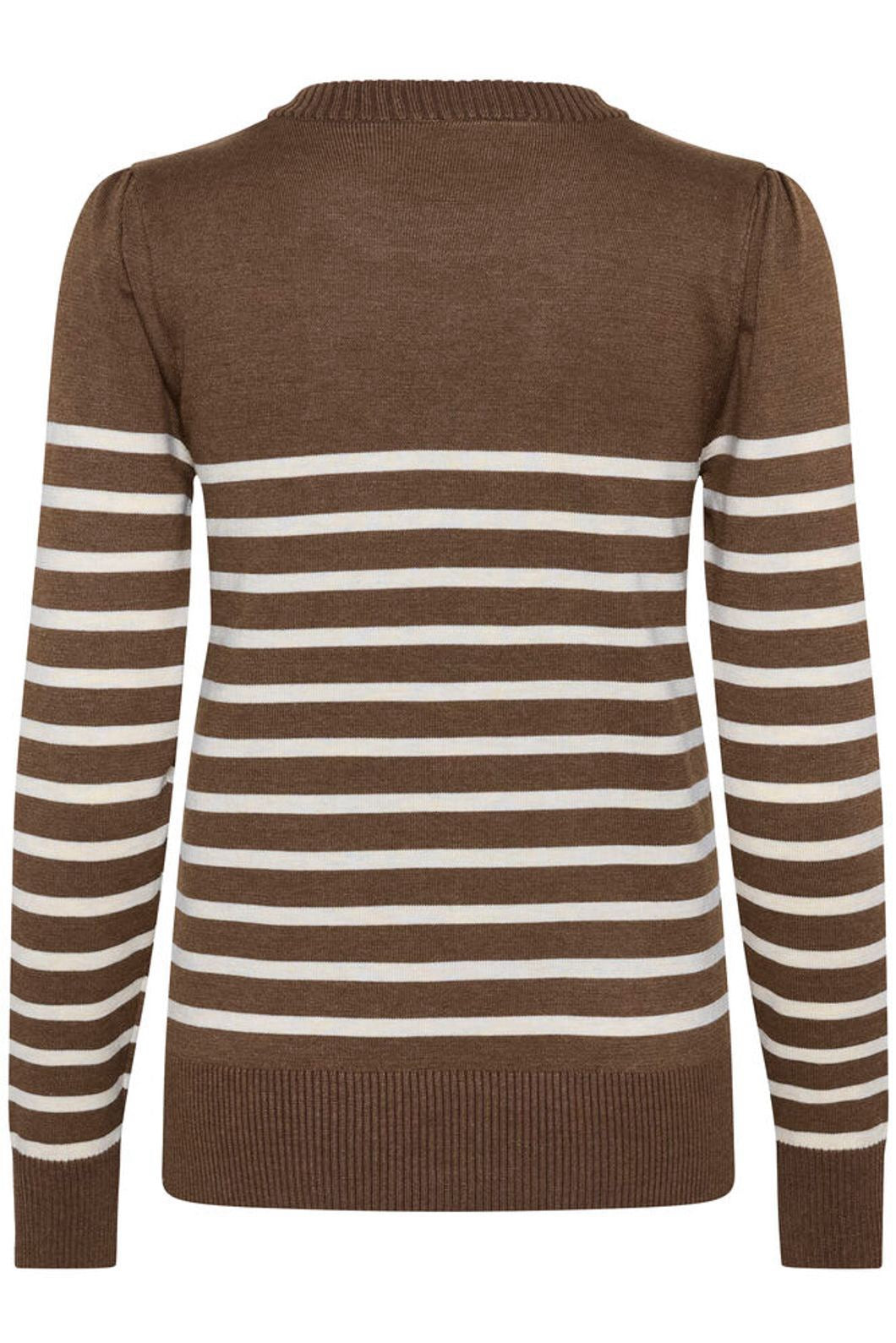 Saint Tropez Mila Striped Pullover - Brown