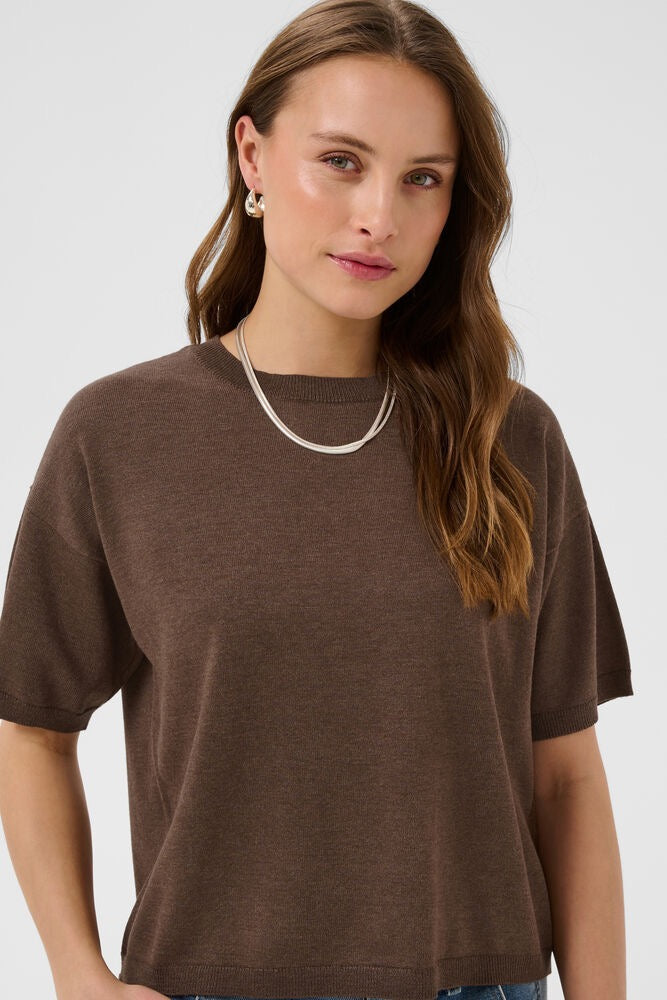 Saint Tropez Mila Short Sleeve Pullover - Brown
