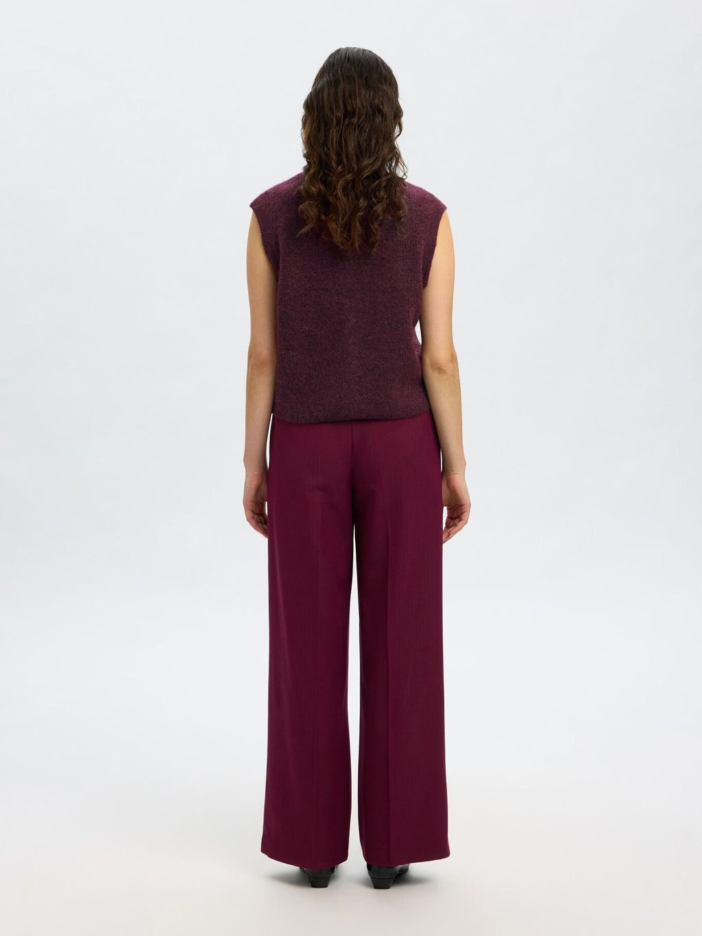 Selected Femme Lulu Button O-Neck Vest - Fig