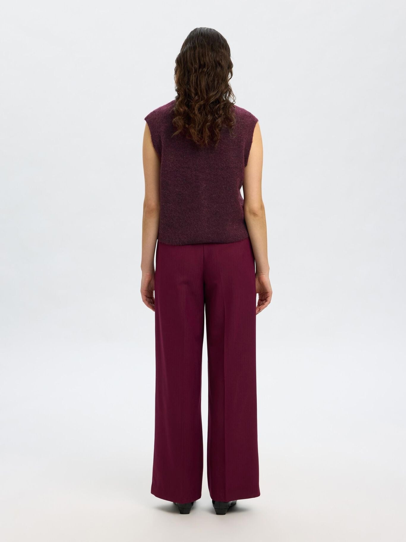 Selected Femme Lulu Button O-Neck Vest - Fig