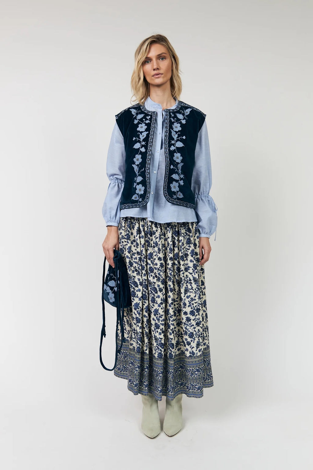 Lollys Laundry Myra Maxi Skirt - Blue