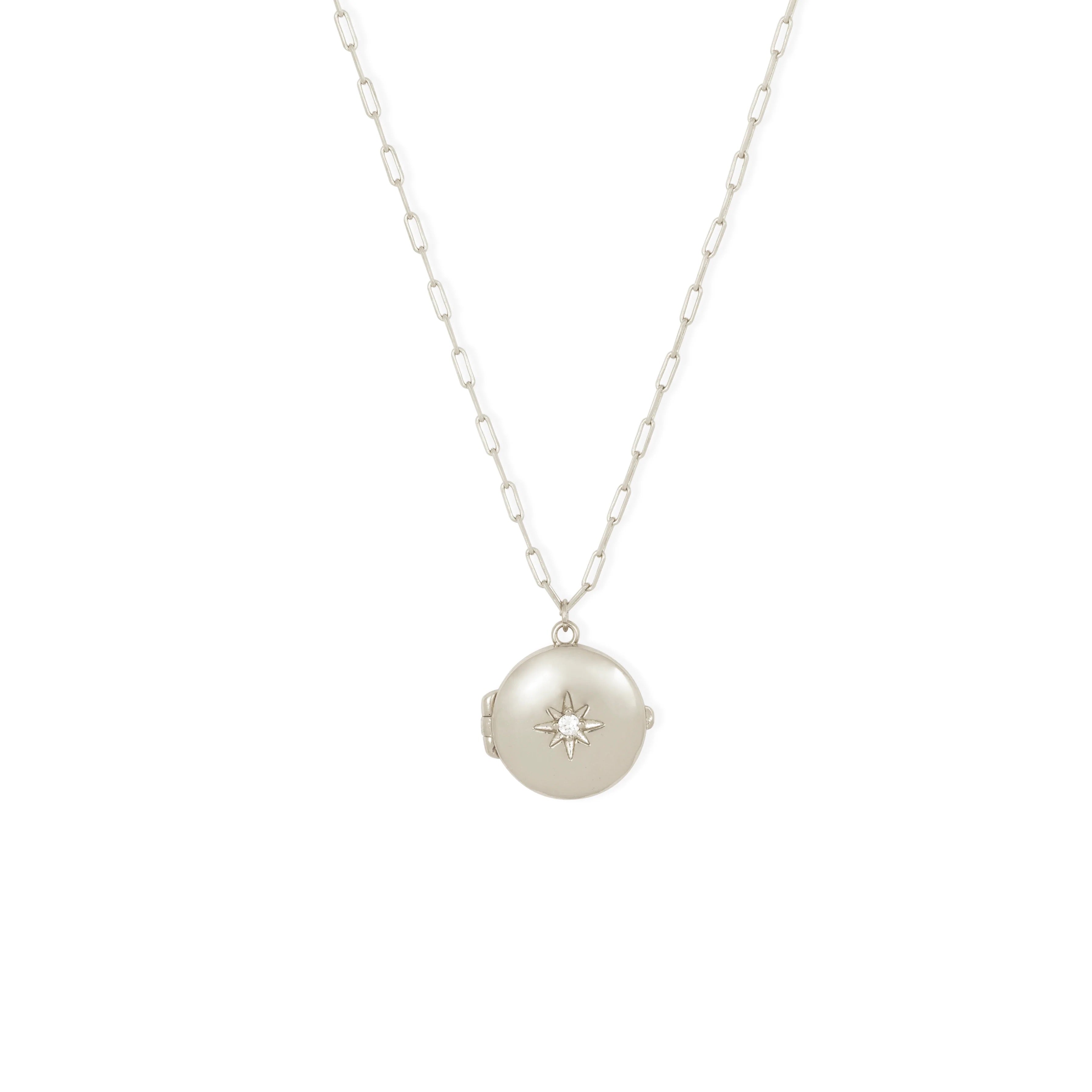 Ashiana Silver Star Locket Necklace
