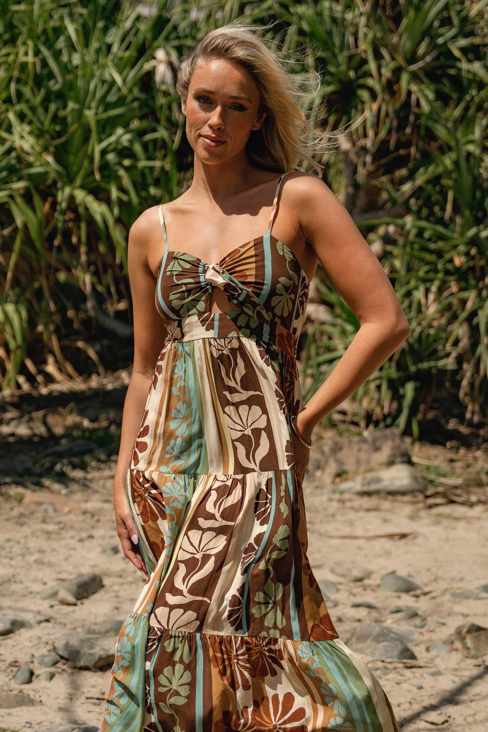 Jaase Cacao Mist Print Banbi Maxi - Brown