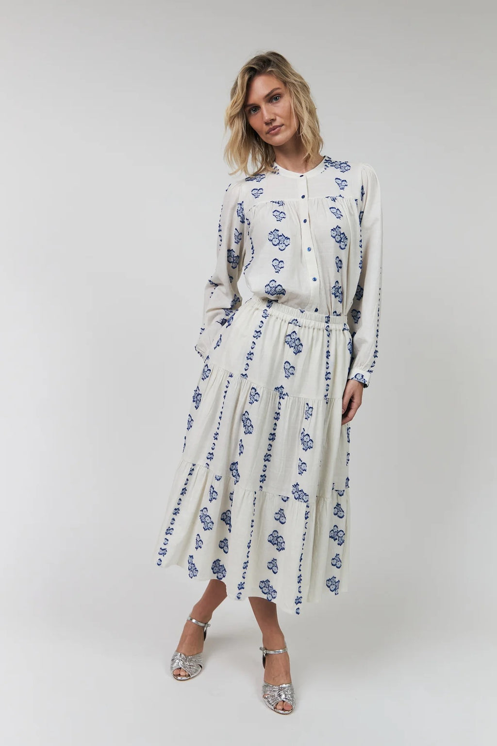 Lollys Laundry Morning Midi Skirt - Cream