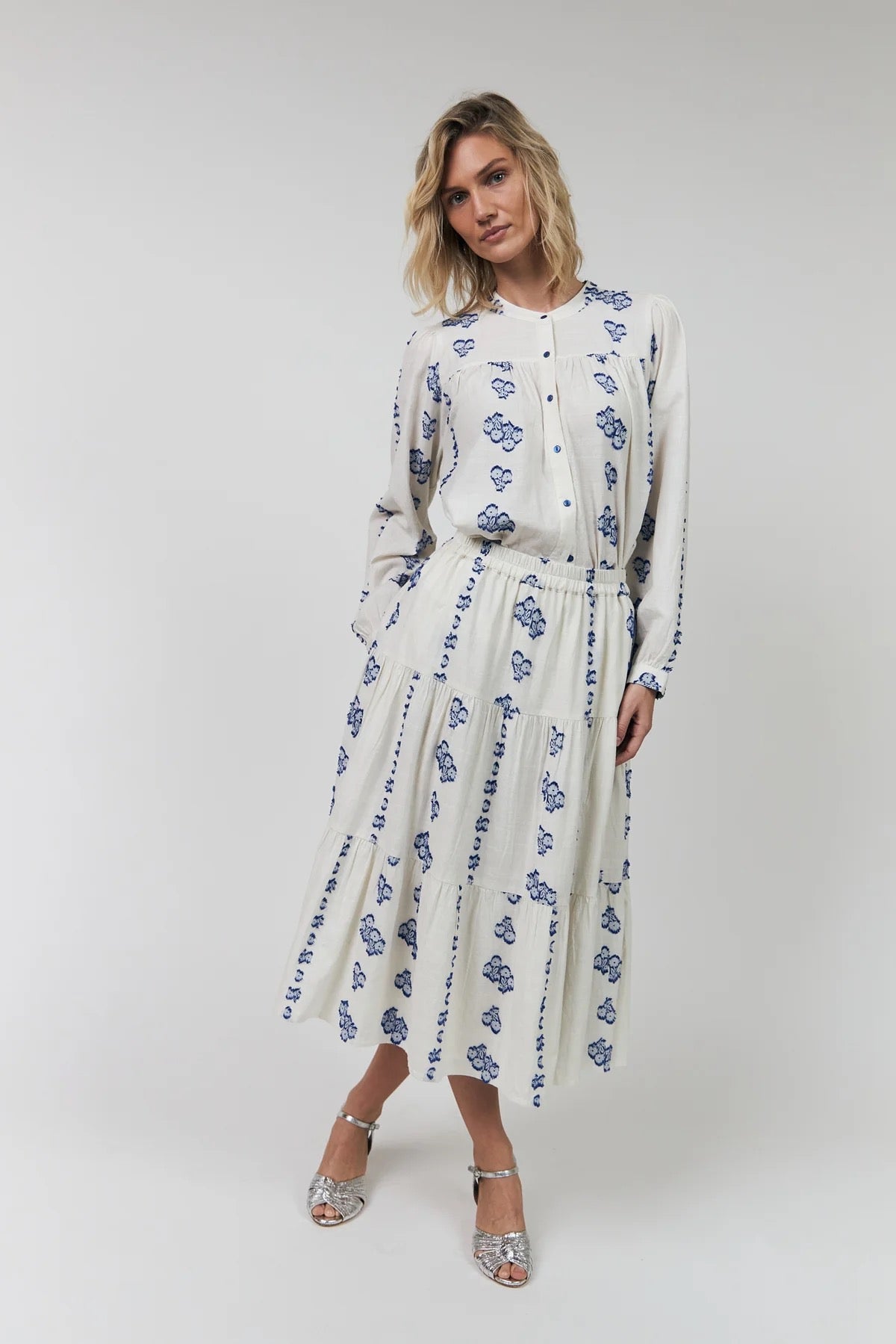 Lollys Laundry Morning Midi Skirt - Cream