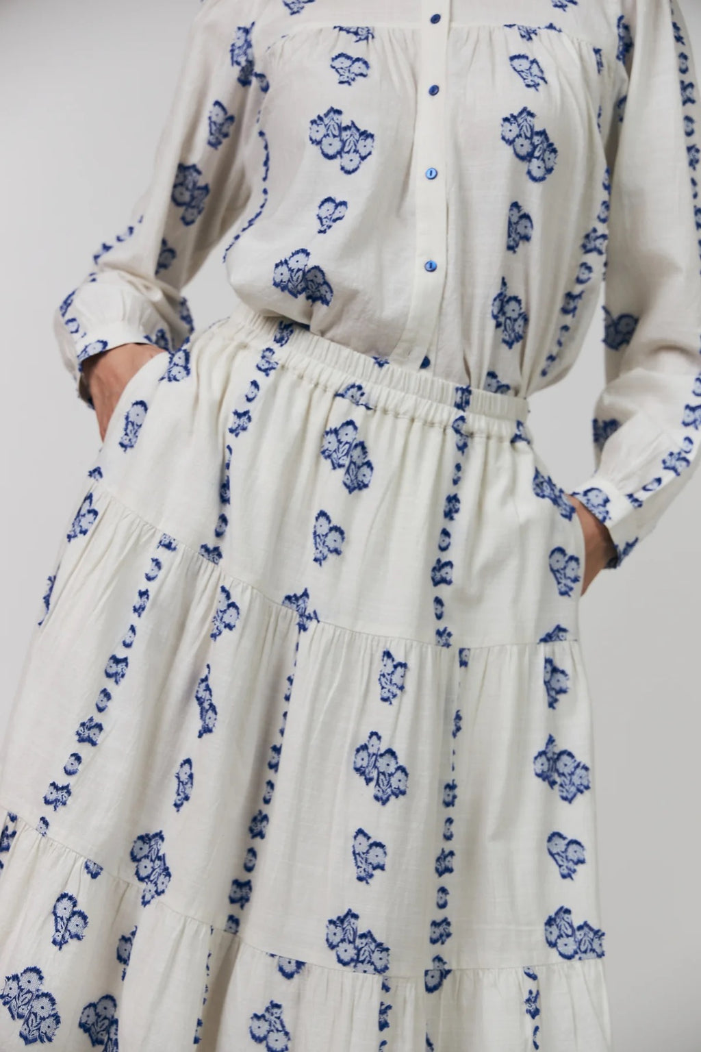 Lollys Laundry Morning Midi Skirt - Cream