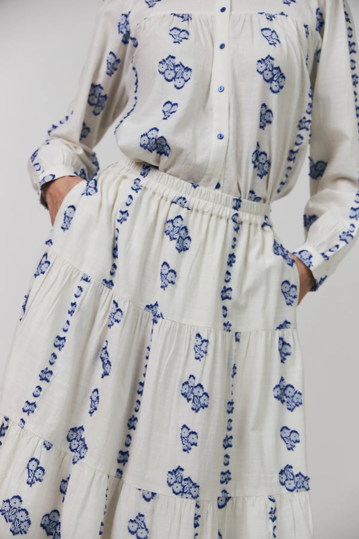 Lollys Laundry Morning Midi Skirt - Cream