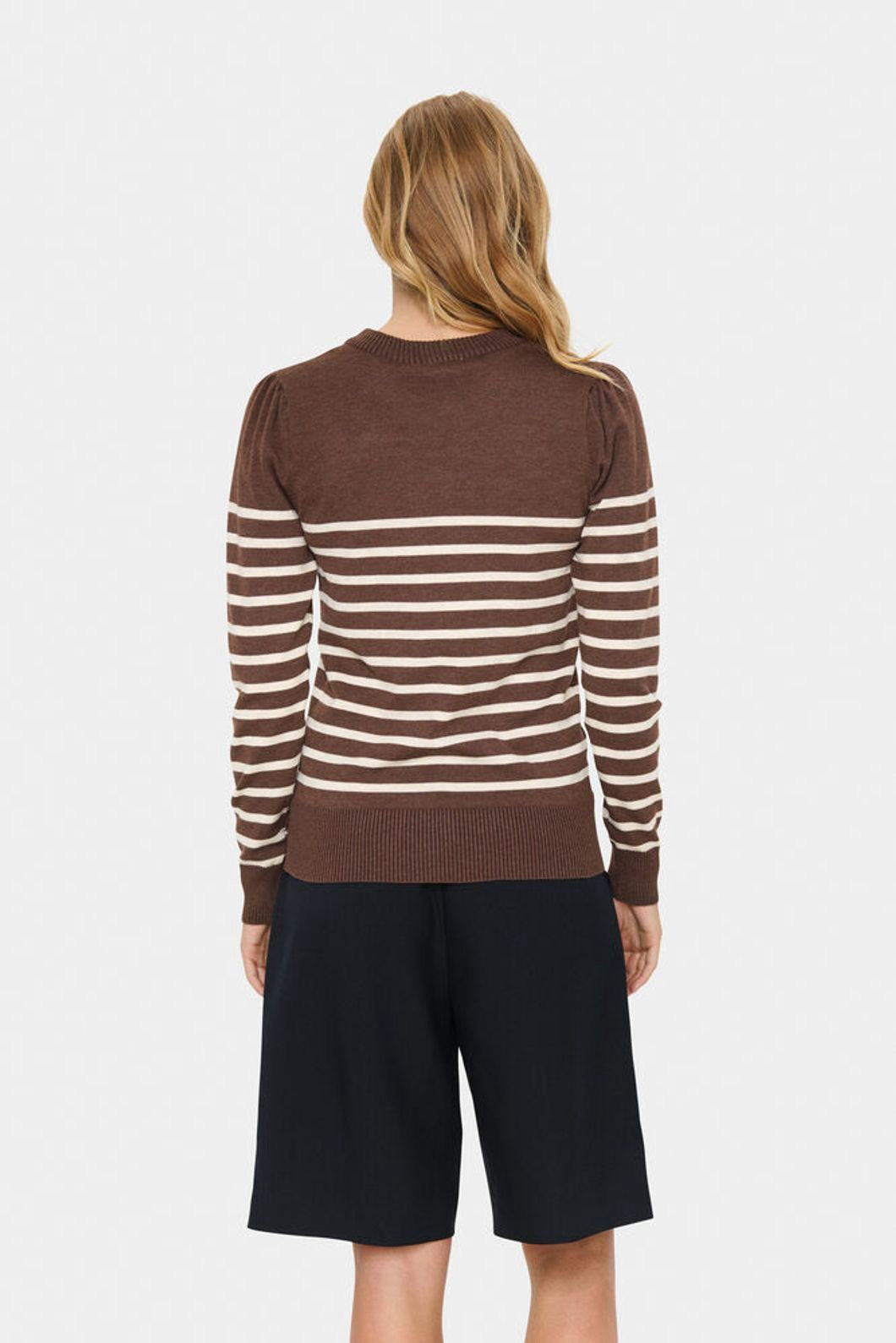 Saint Tropez Mila Striped Pullover - Brown