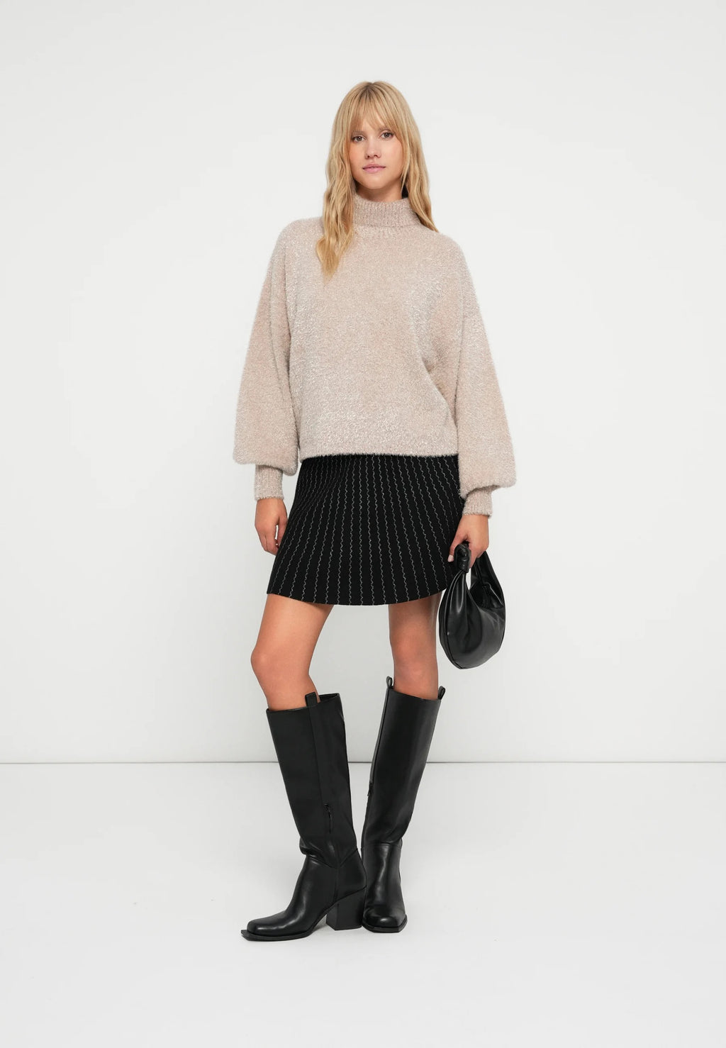 YAS Listra Glitter Pullover - Birch