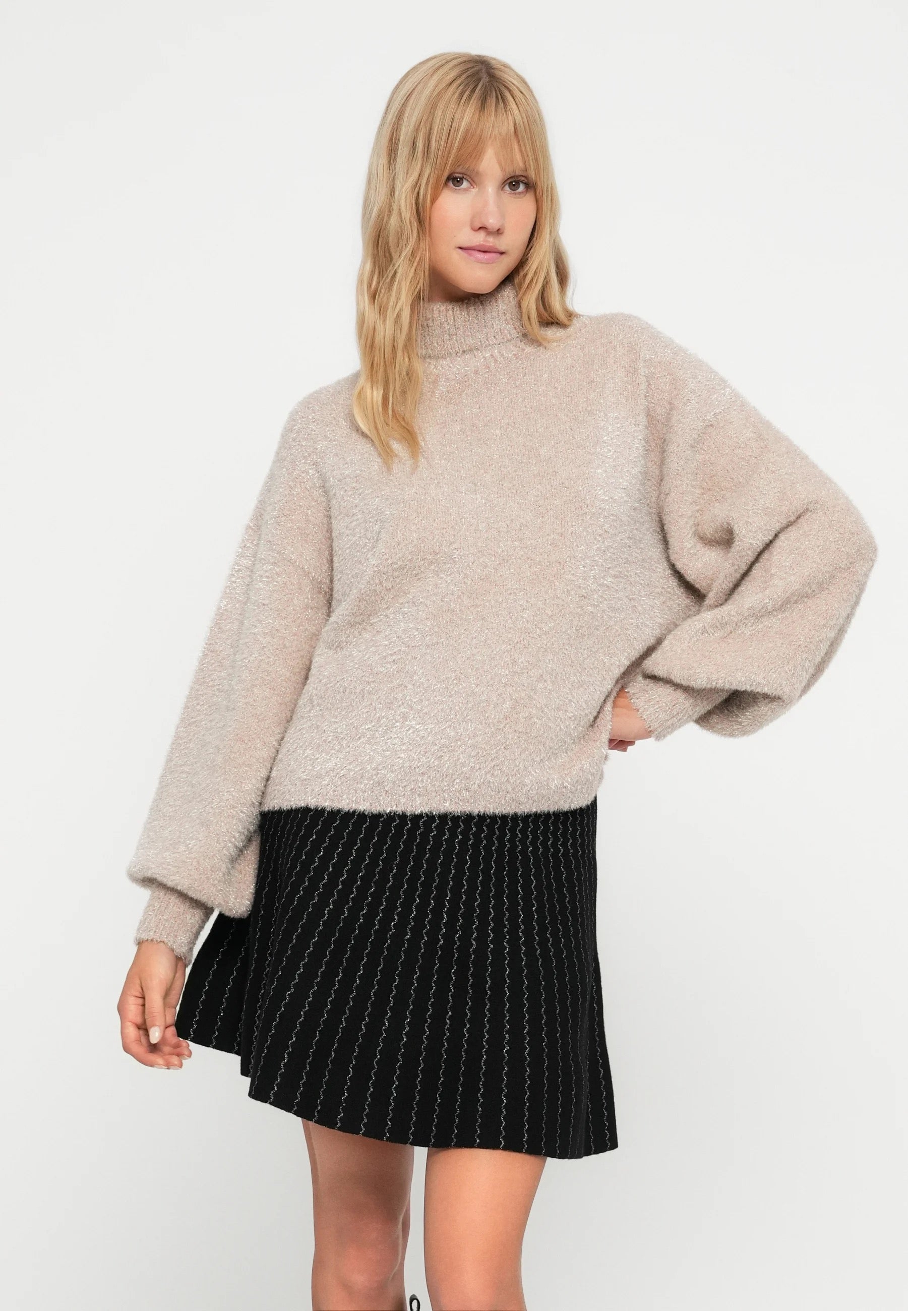 YAS Listra Glitter Pullover - Birch