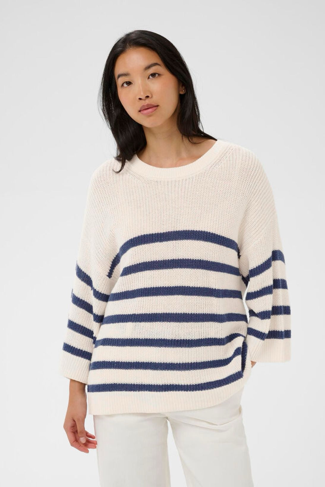 Part Two Alzia Knit Pullover - Blue Stripe