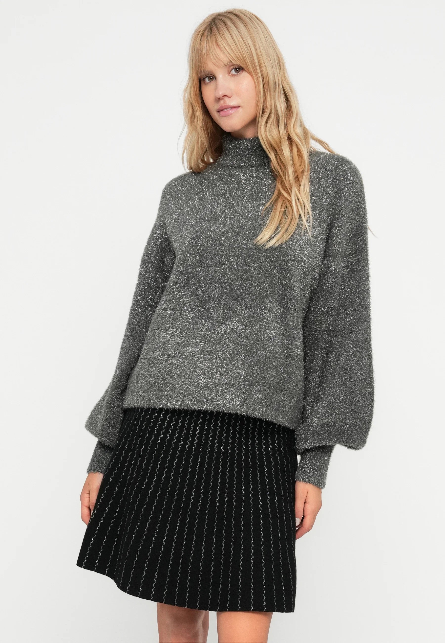 YAS Listra Glitter Pullover - Magnet