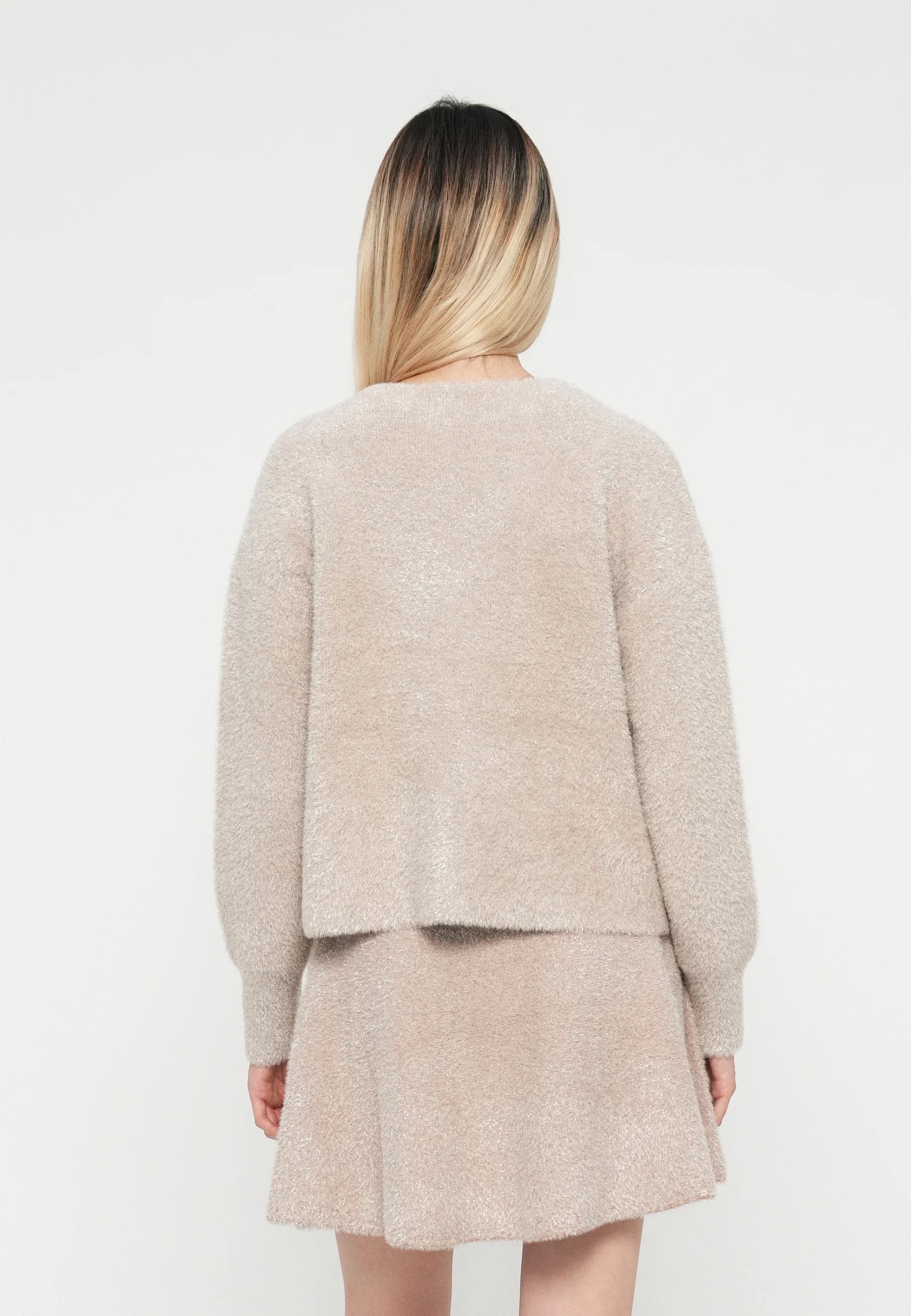 YAS Listra Glitter Cardigan - Birch