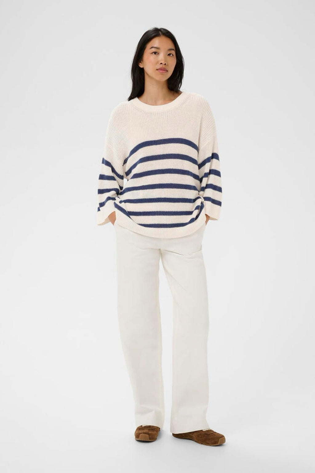 Part Two Alzia Knit Pullover - Blue Stripe