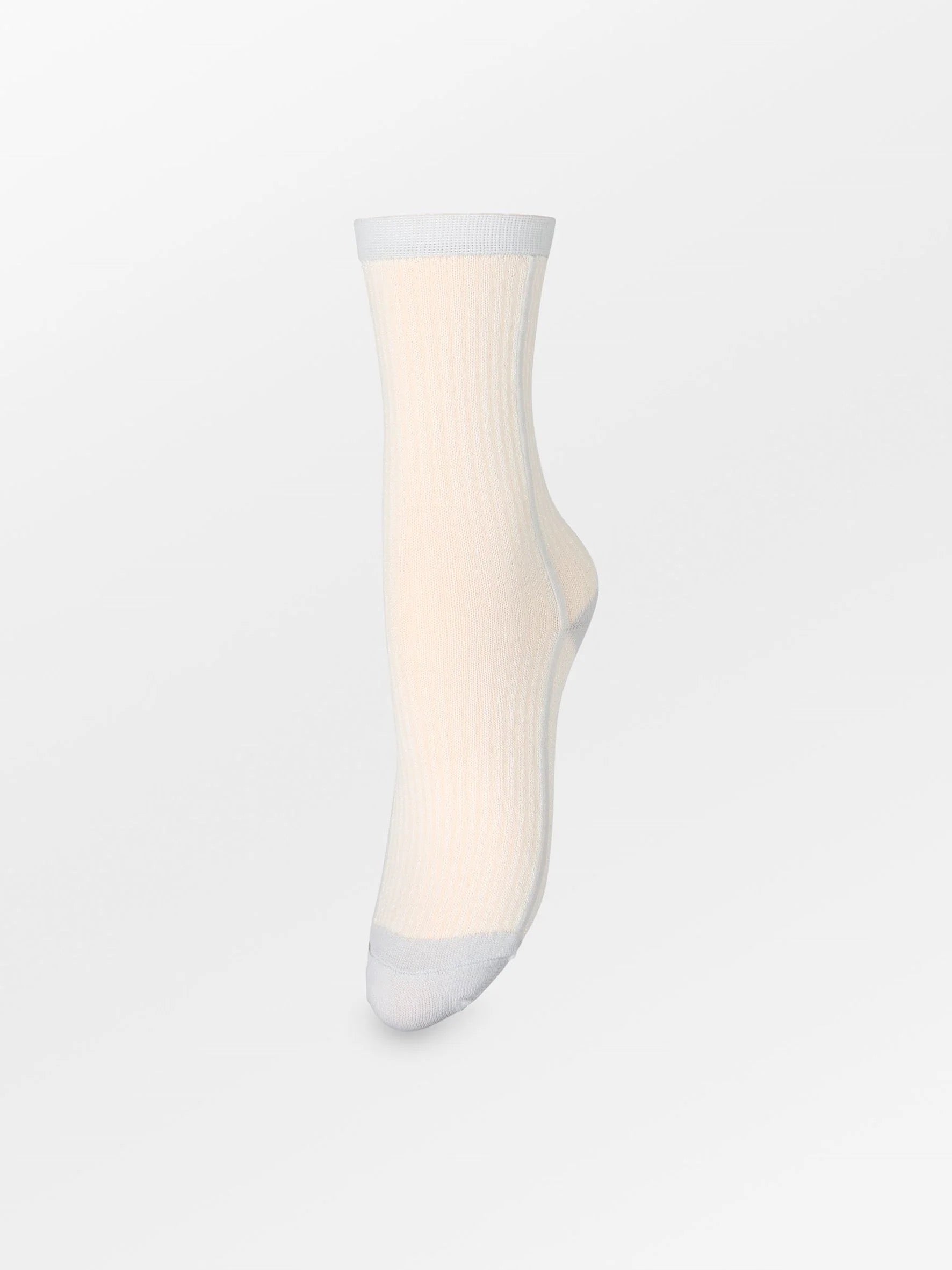Becksondergaard Stripy Glitter Sock - Birch White