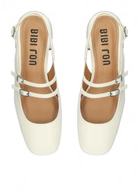 Bibi Lou Wrinkled Leather Pump - White