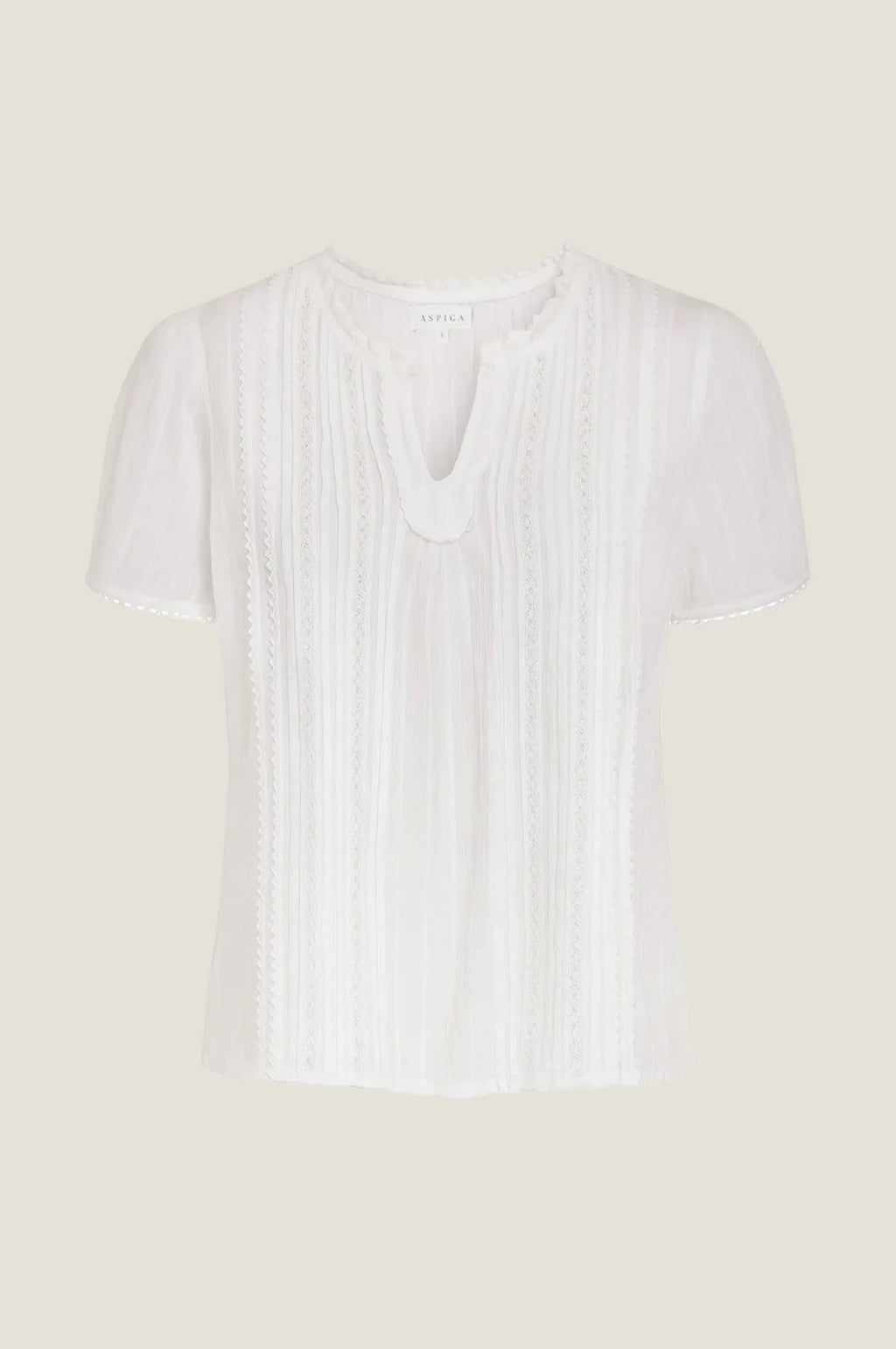 Aspiga Vienna Short Sleeve Blouse - White