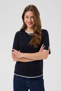 Saint Tropez Mila Contrast Pullover - Navy