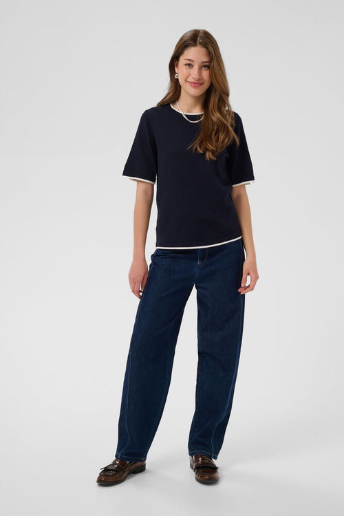 Saint Tropez Mila Contrast Pullover - Navy