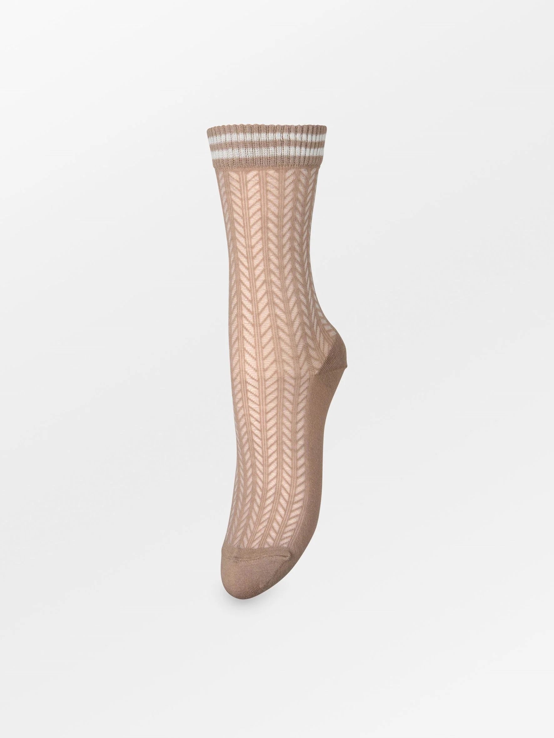 Becksondergaard Zilla Sporty Cotta Sock - Fungi Brown & Birch White