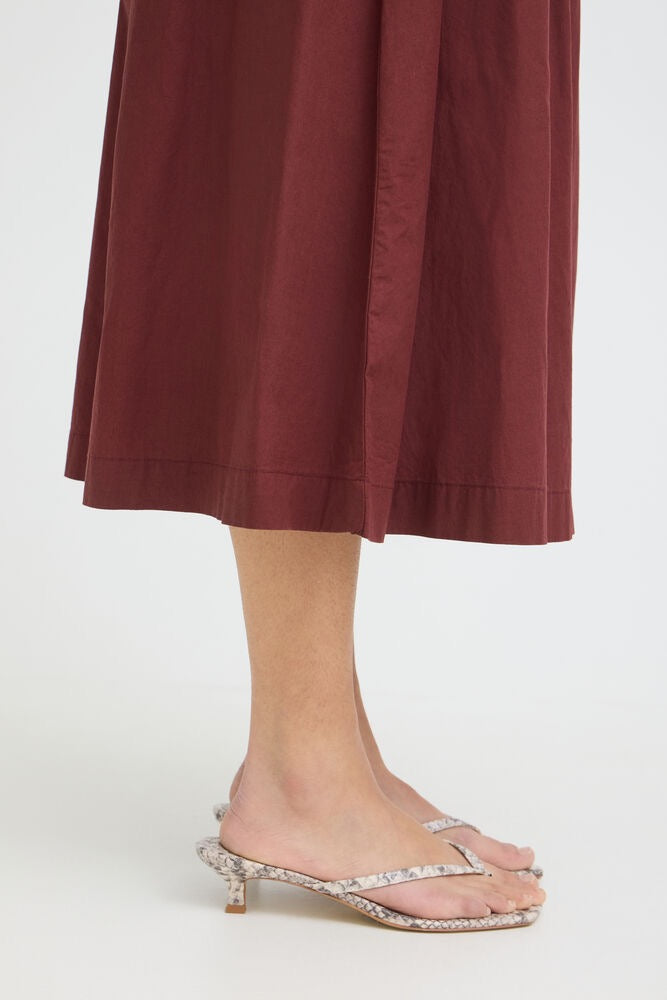 Ichi Lelaya Midi Skirt - Wine Red