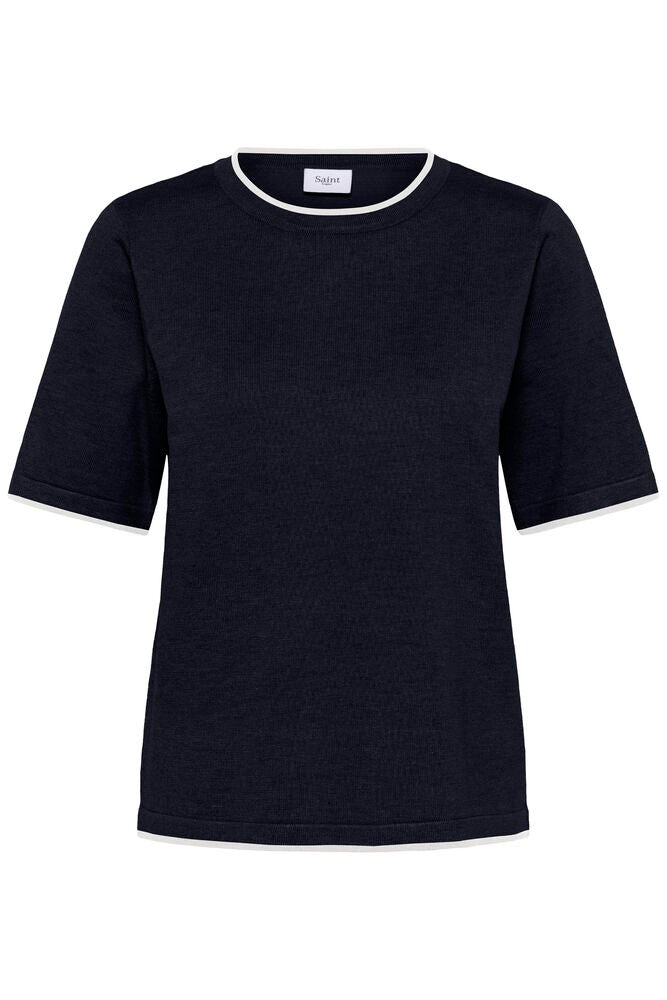 Saint Tropez Mila Contrast Pullover - Navy