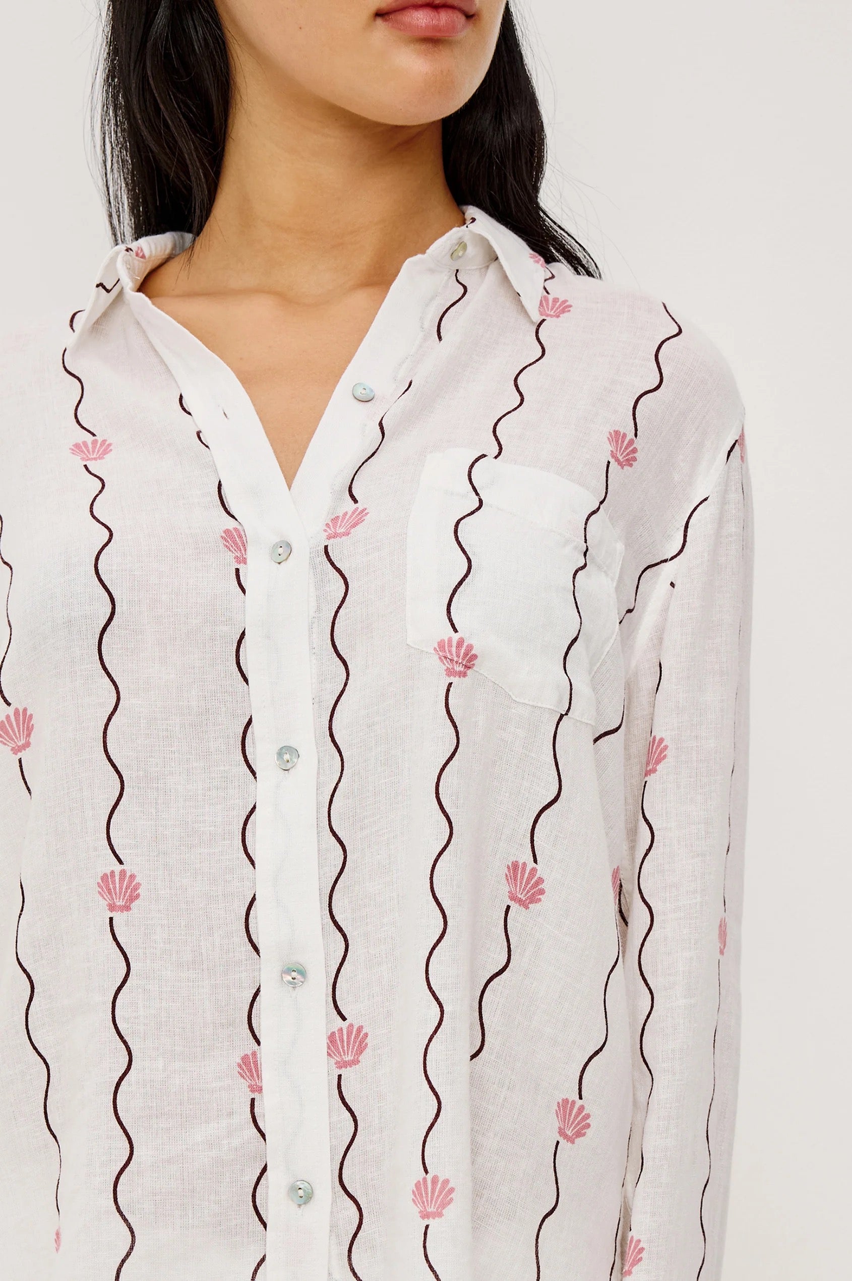 Rails Charli Seashell Shirt - Striped