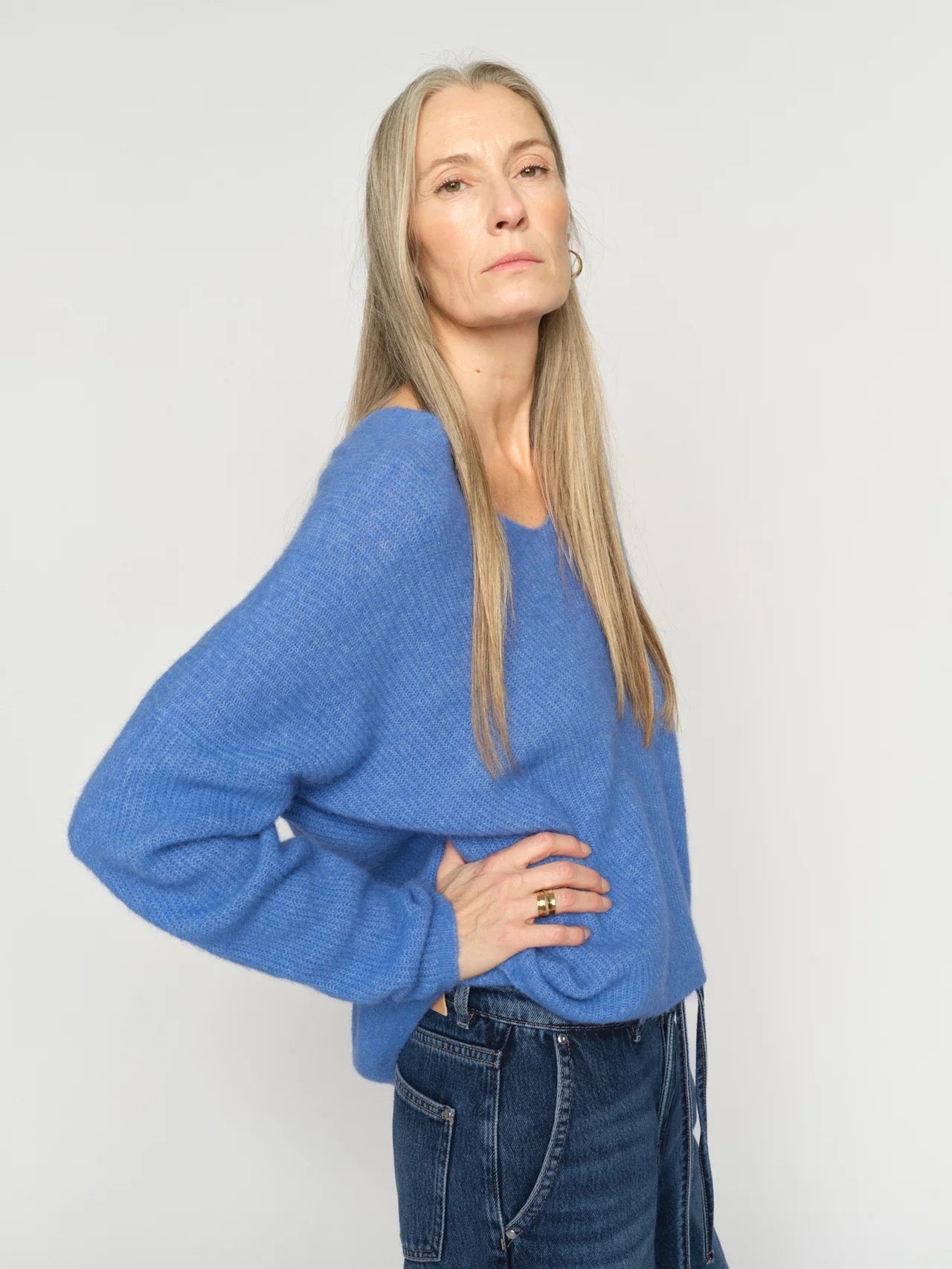 Mos Mosh Thora V-Neck Knit - Ultramarine