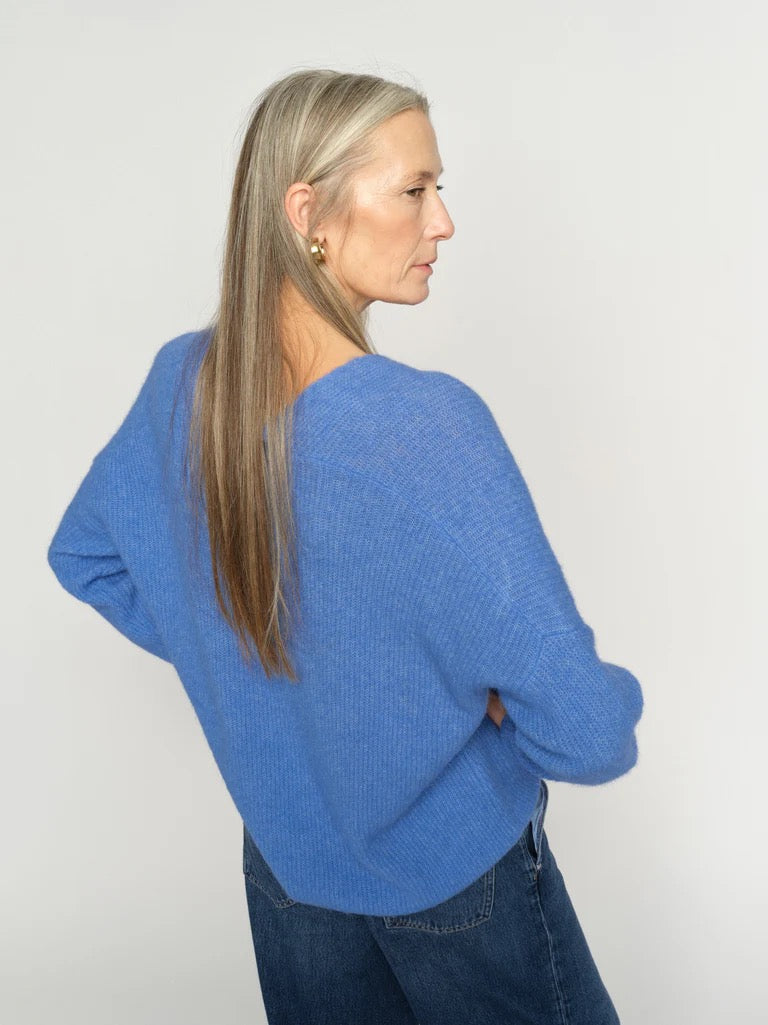 Mos Mosh Thora V-Neck Knit - Ultramarine