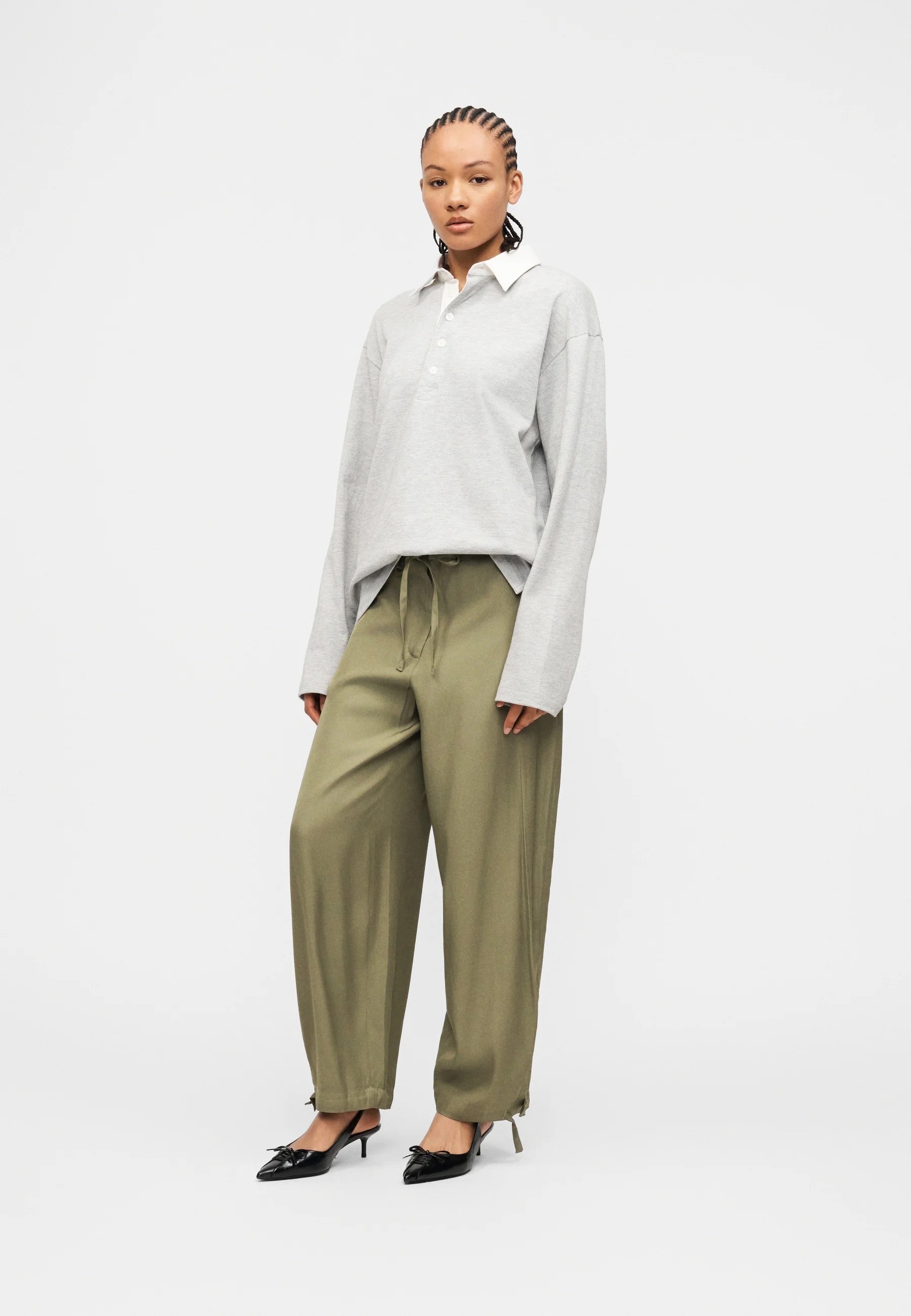 Selected Femme Beatrice Wide Leg Pant - Deep Green