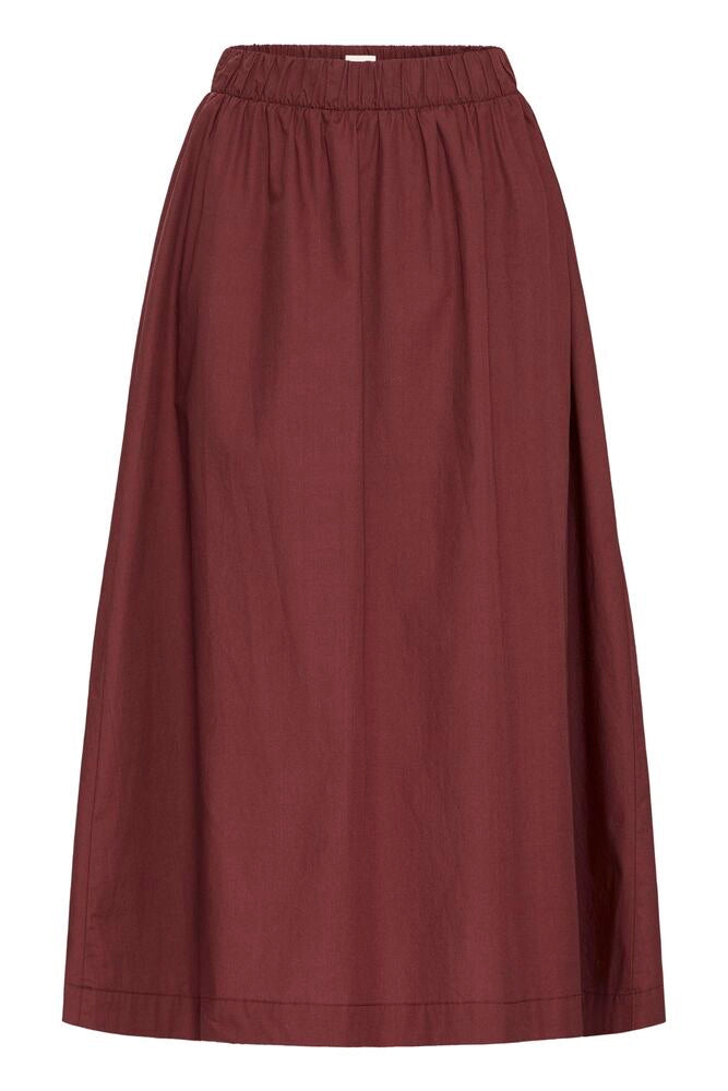 Ichi Lelaya Midi Skirt - Wine Red