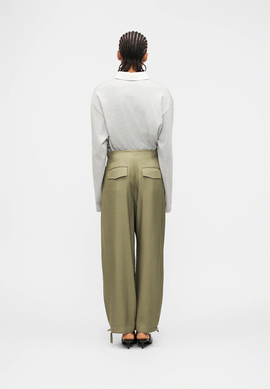 Selected Femme Beatrice Wide Leg Pant - Deep Green