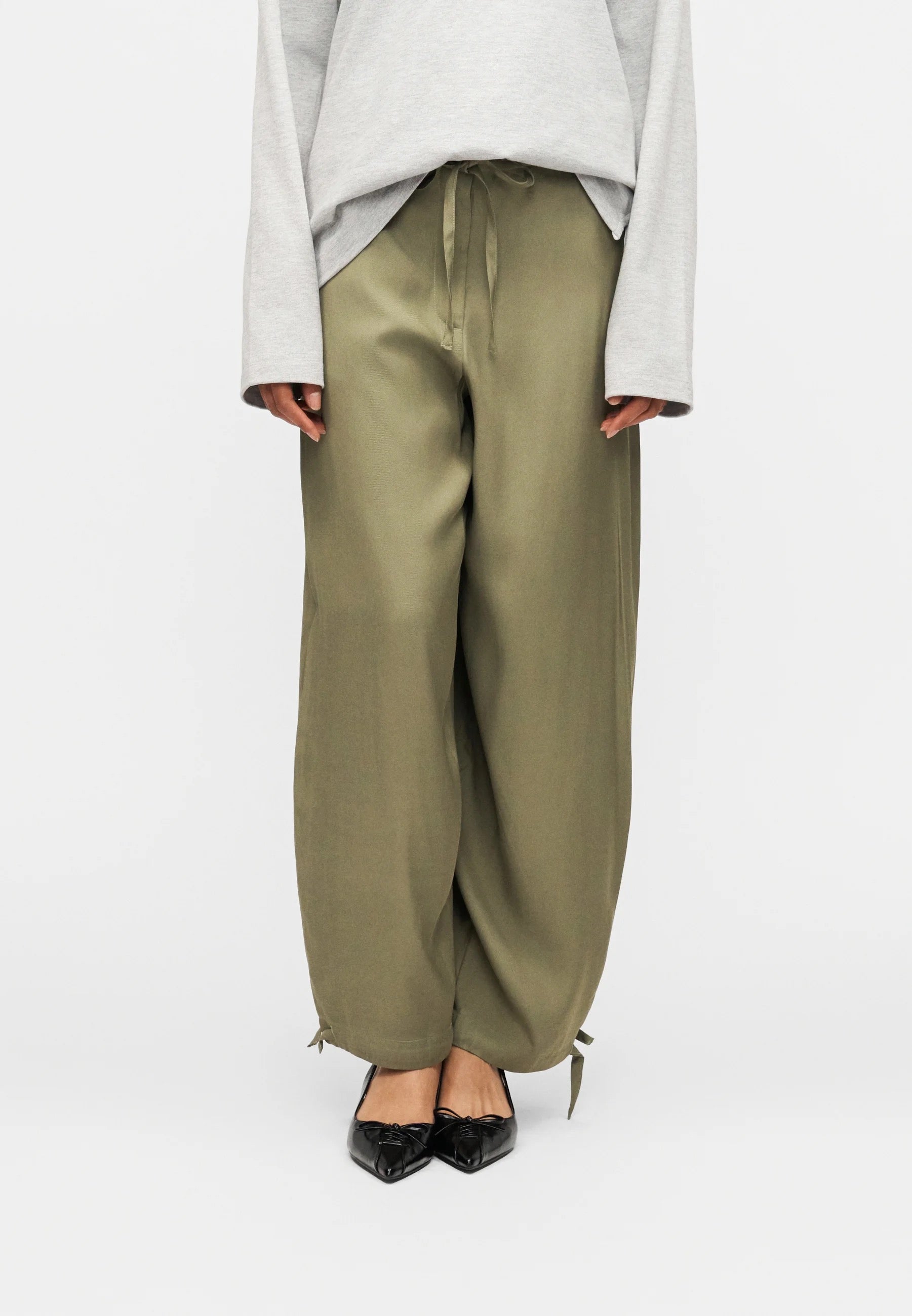 Selected Femme Beatrice Wide Leg Pant - Deep Green