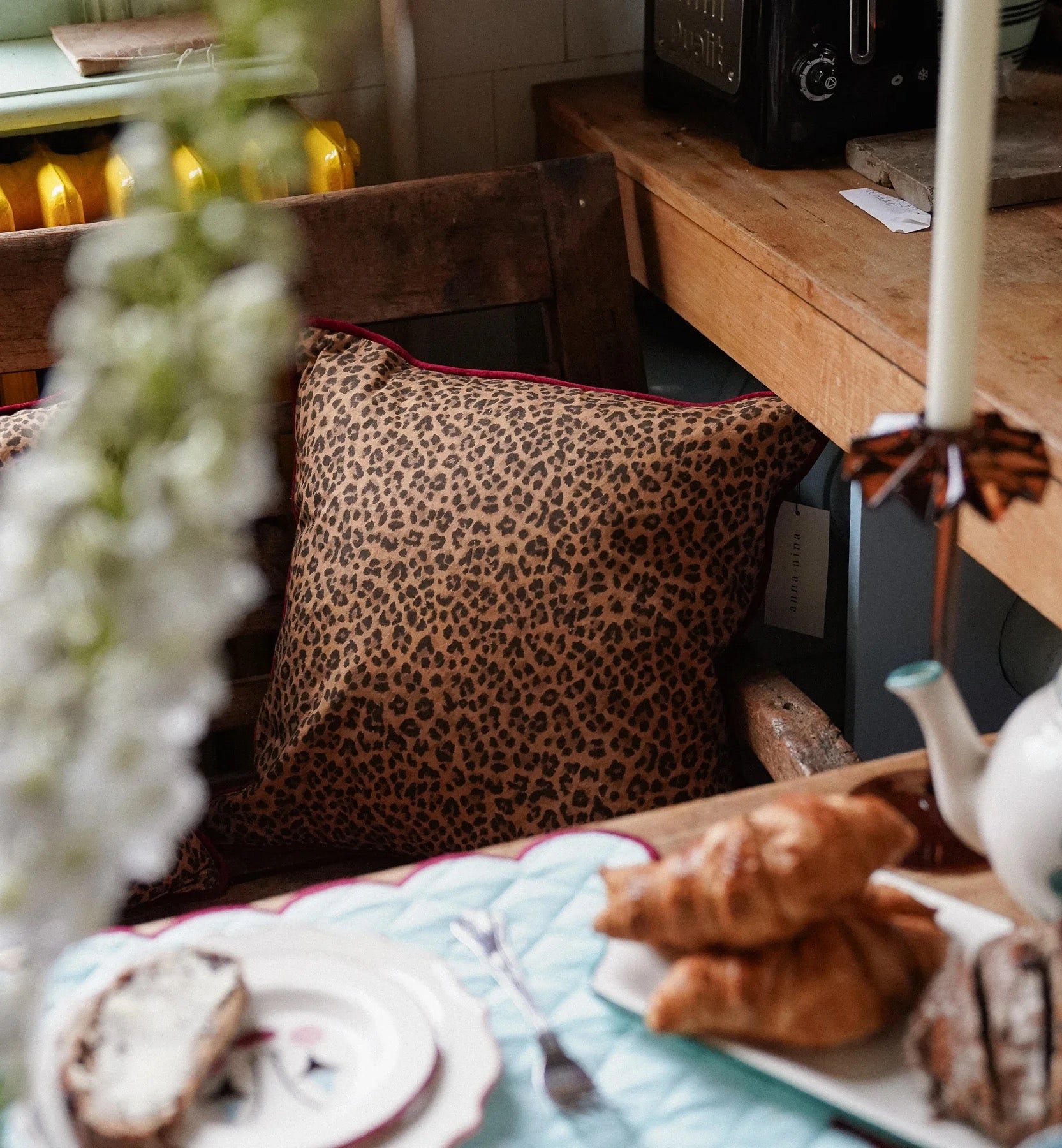 Anna + Nina Leopard Cushion