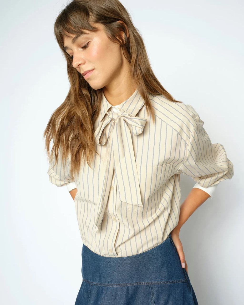 Mos Mosh Keeva Lilou Shirt - Tan Stripe