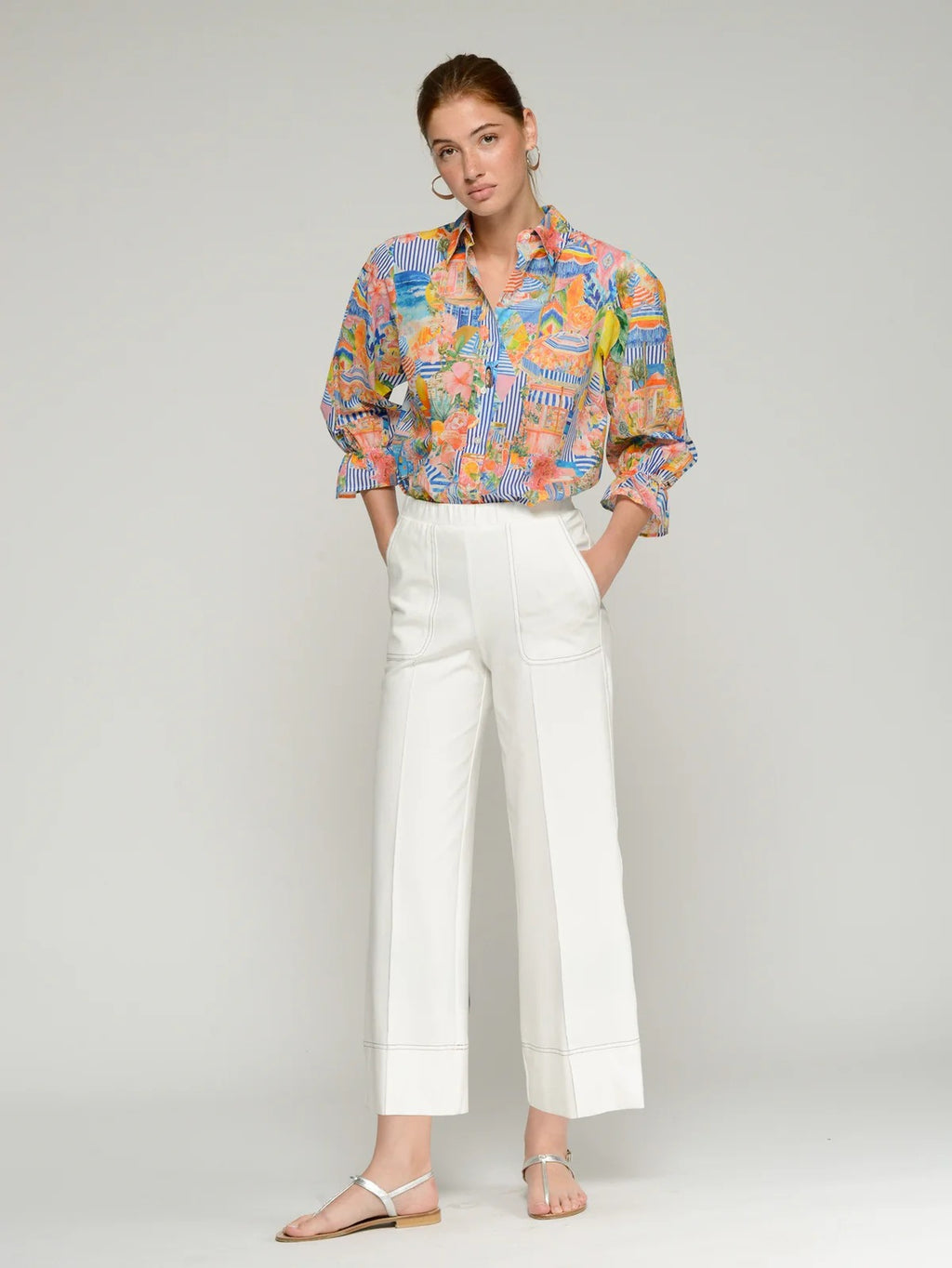 Vilagallo Wide Leg Trousers - White