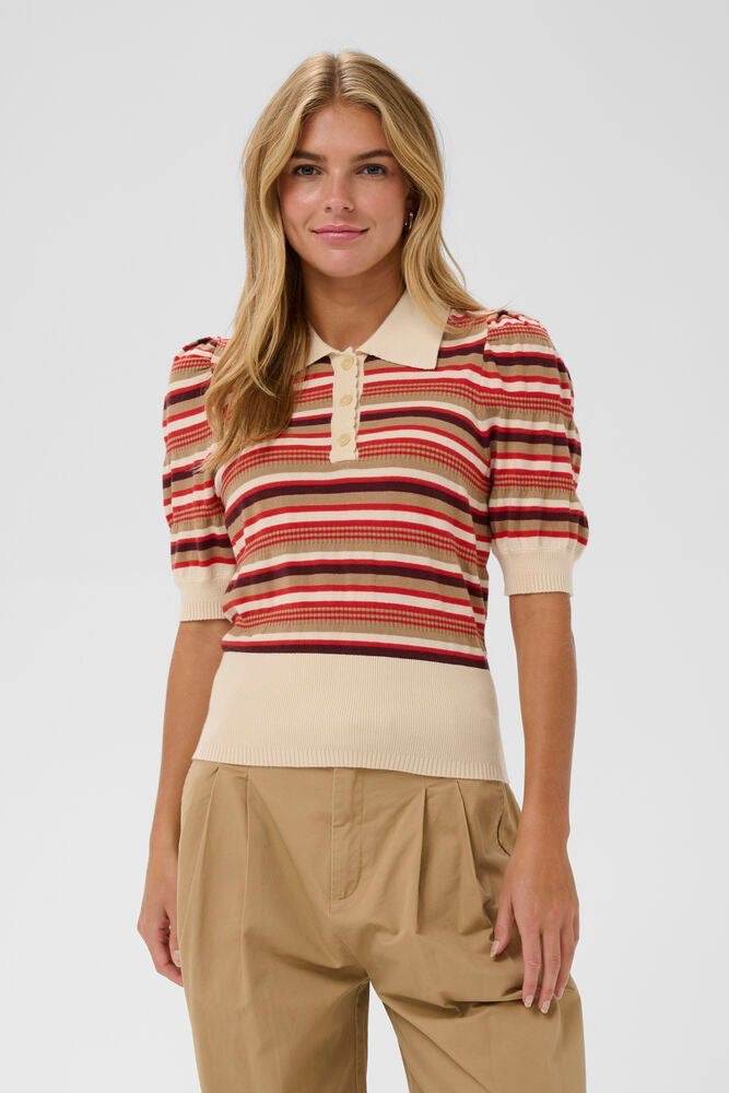 Saint Tropez Phillia Stripe Pullover - Poppy Stripe
