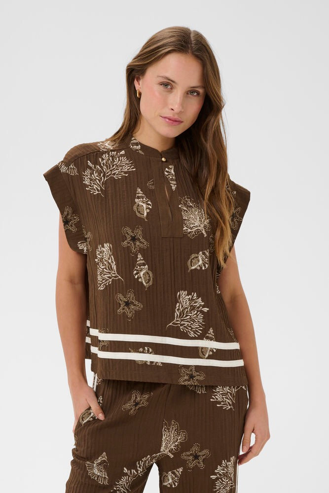 Saint Tropez Rosashell Blouse - Brown