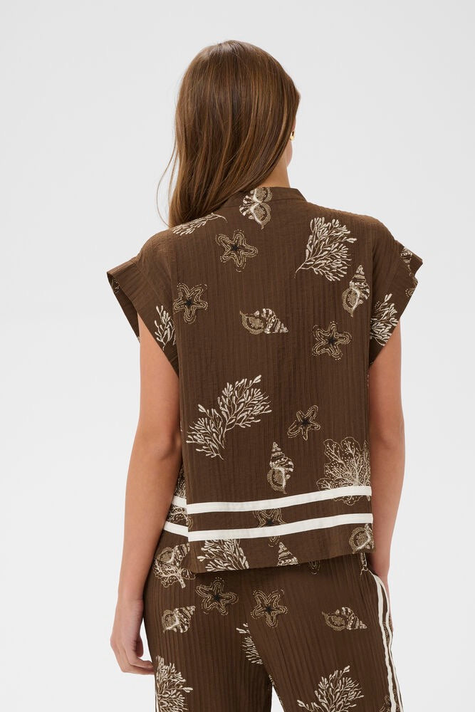 Saint Tropez Rosashell Blouse - Brown