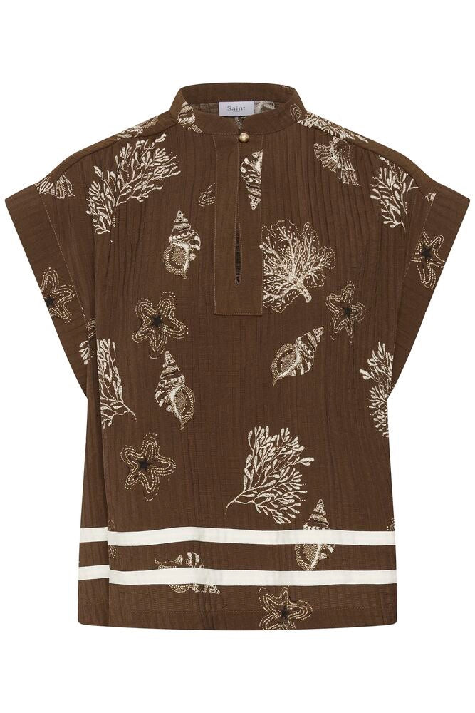 Saint Tropez Rosashell Blouse - Brown