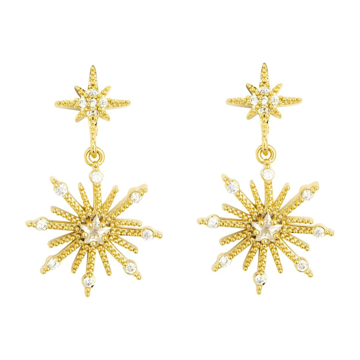 Ashiana Northern Star Gold Stud Earrings