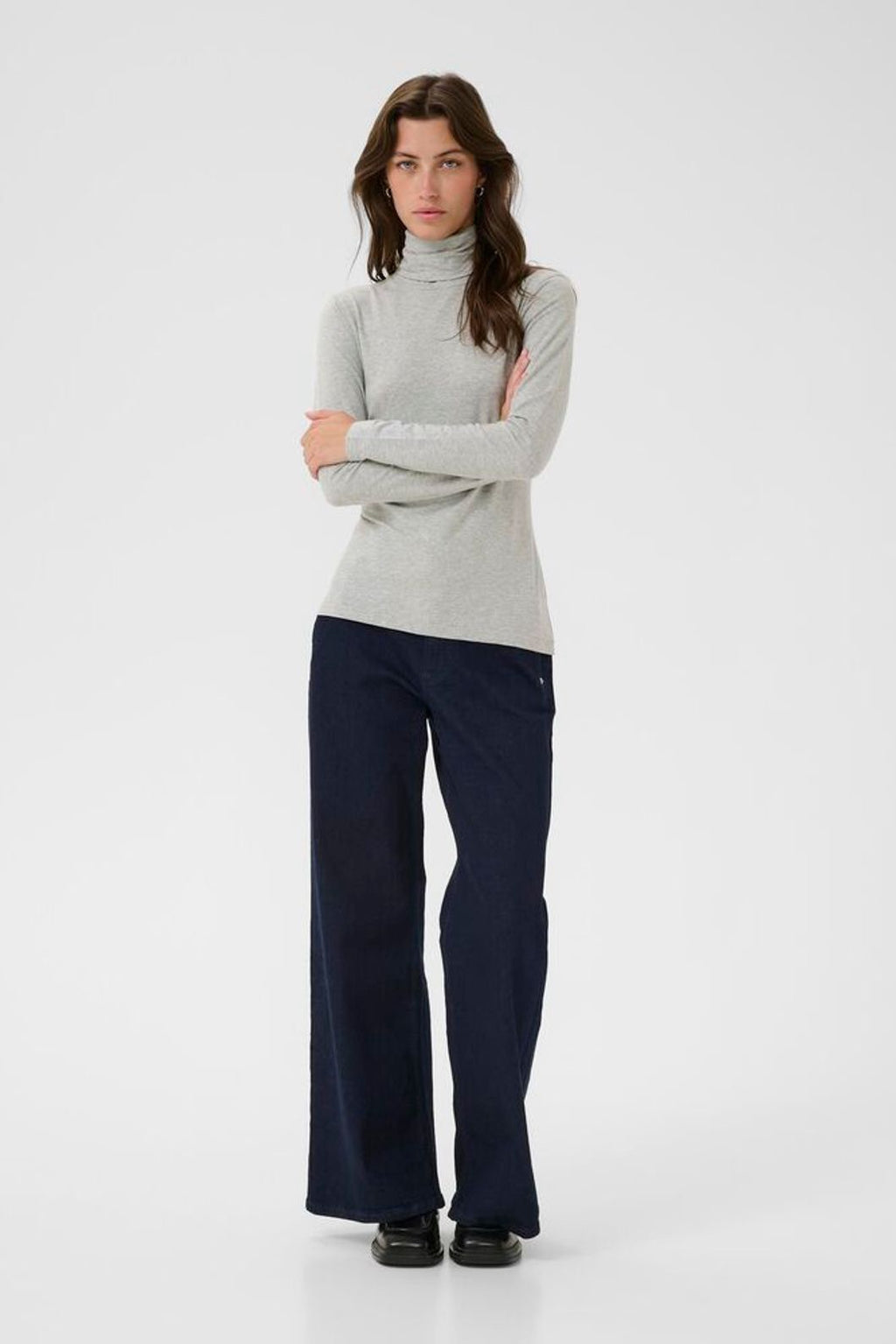 Part Two Efinas Long Sleeve Top - Grey Melange