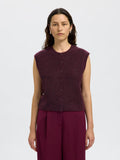 Selected Femme Lulu Button O-Neck Vest - Fig