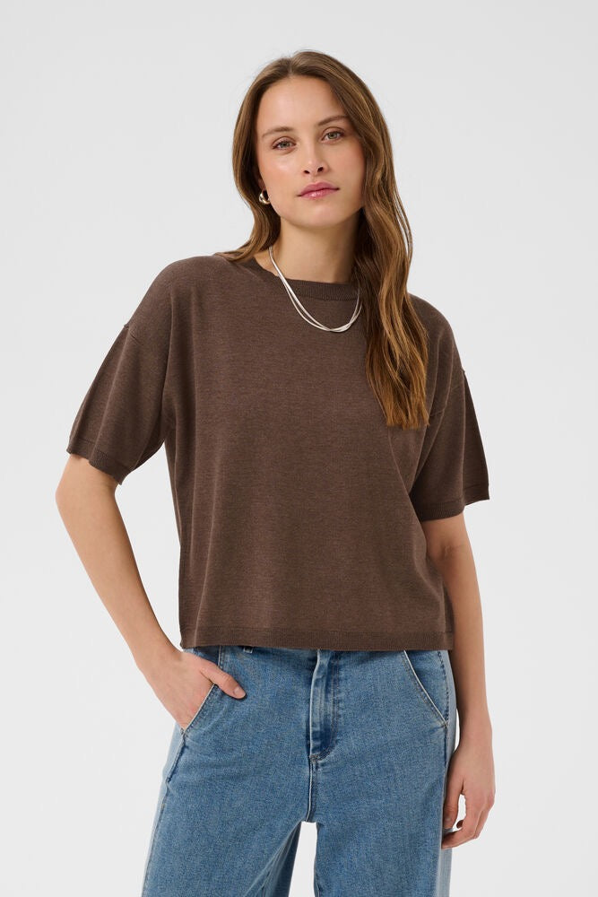 Saint Tropez Mila Short Sleeve Pullover - Brown