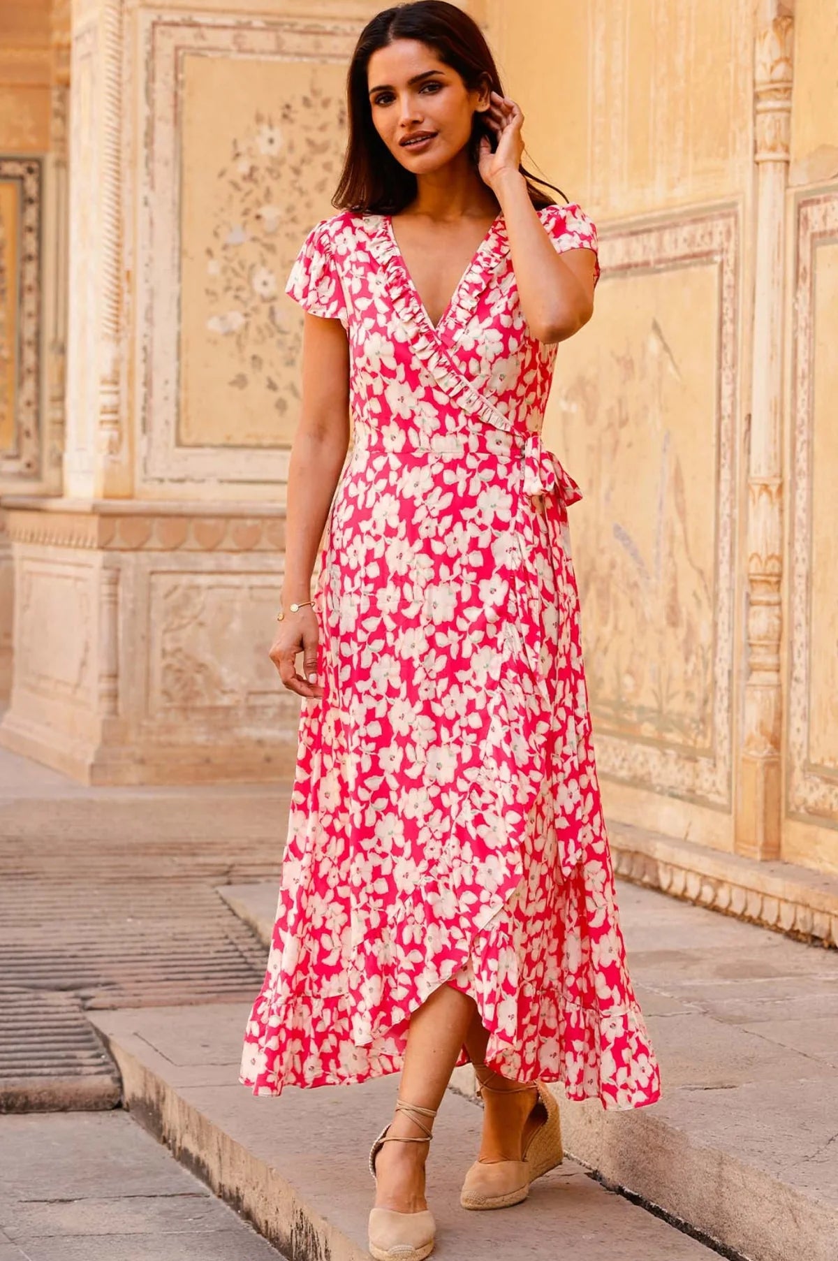 Aspiga Demi Wrap Dress - Cherry Blossom Pink