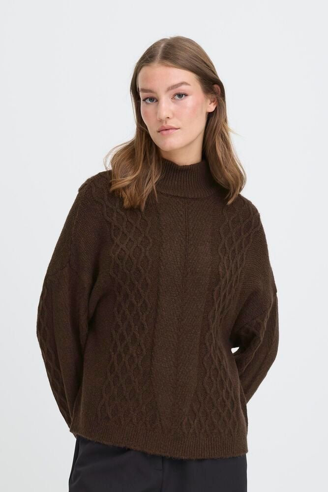 Ichi Mylle Jumper - Coffee Bean