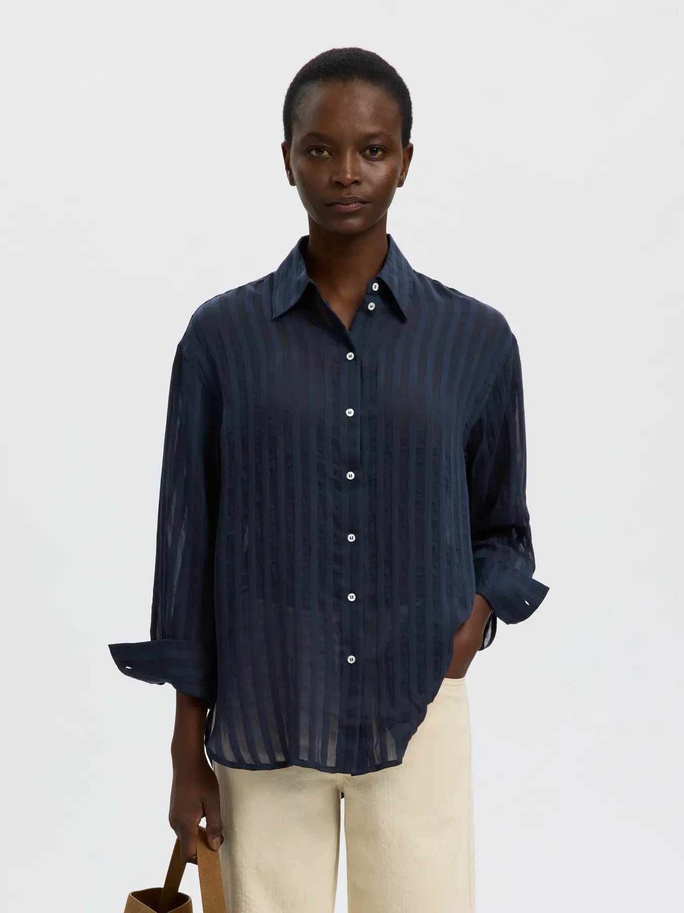 Selected Toran Oversized Shirt - Navy