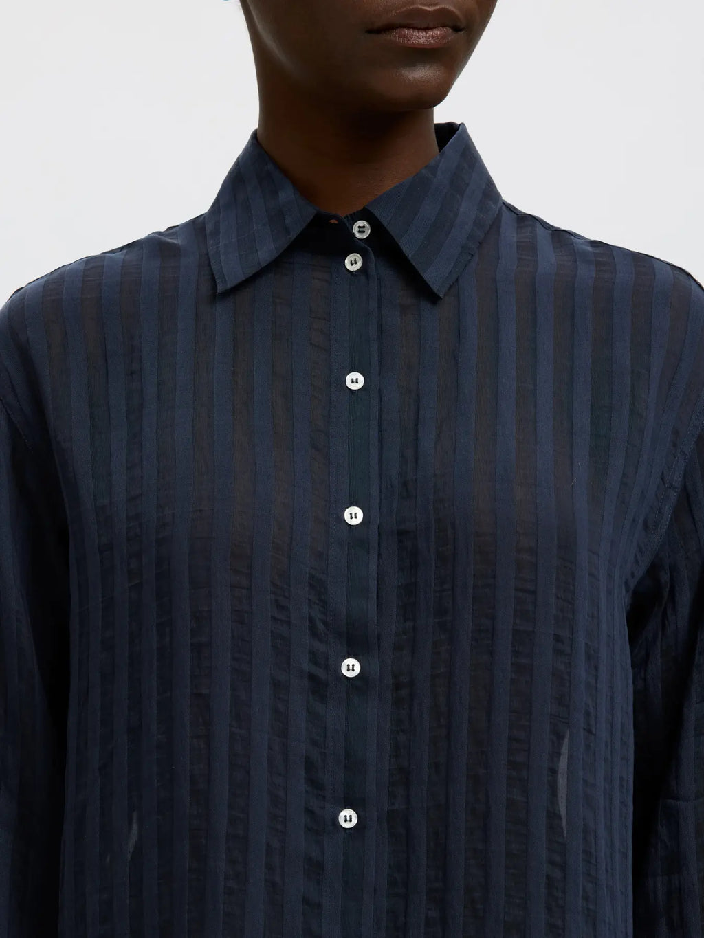 Selected Toran Oversized Shirt - Navy